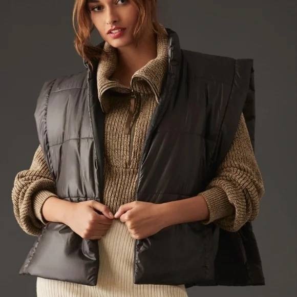 Anthropologie Jackets & Blazers - Pilcro Vest Womens One Size Anthropologie Black Puffer Side Tie Packable
